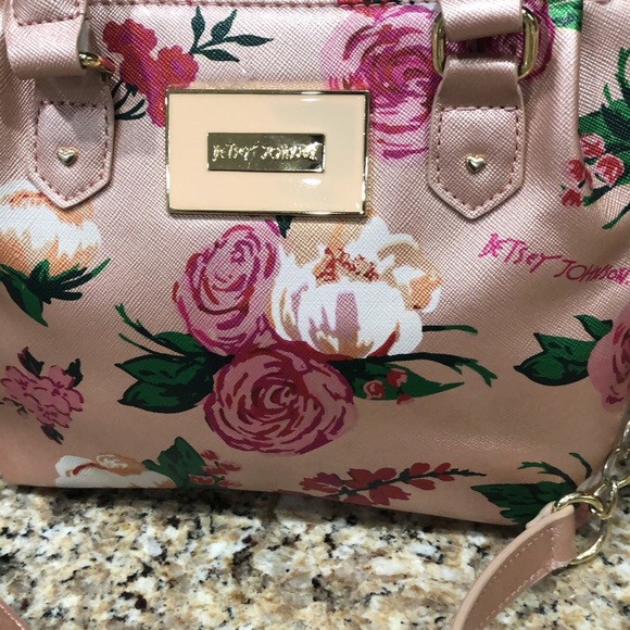 Betsey Johnson Floral Satchel Is Sweet, Features Crossbody Strap  | EUC - Picture 3 of 11
